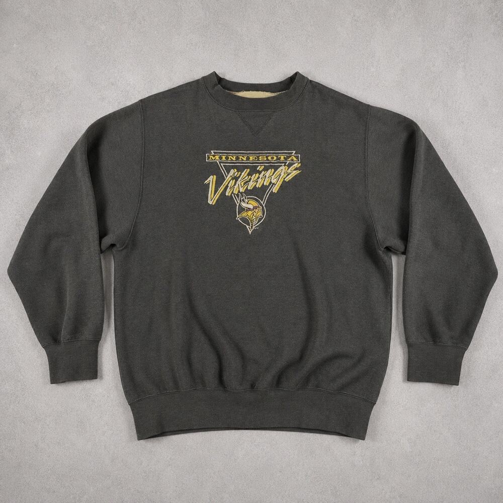 Vintage Logo 7 Minnesota Vikings Crewneck Sweatshirt‎ NFL Graphic Men’s L USA